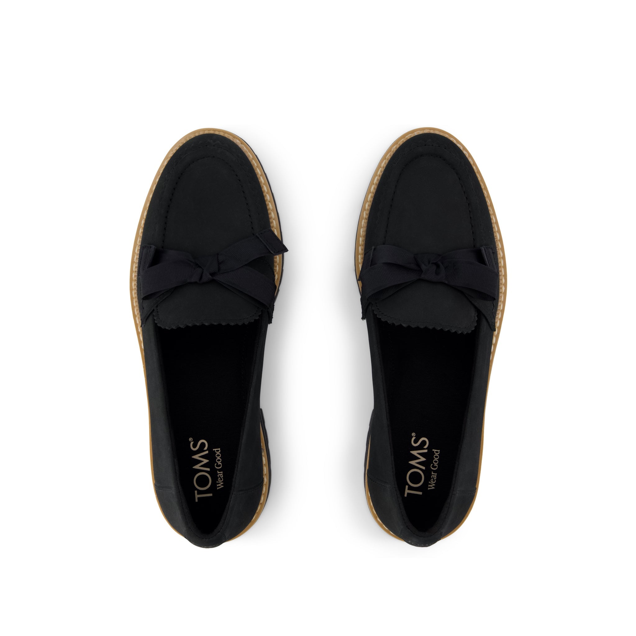 Womens Cara Bow Loafer Black Leather – TOMS.com