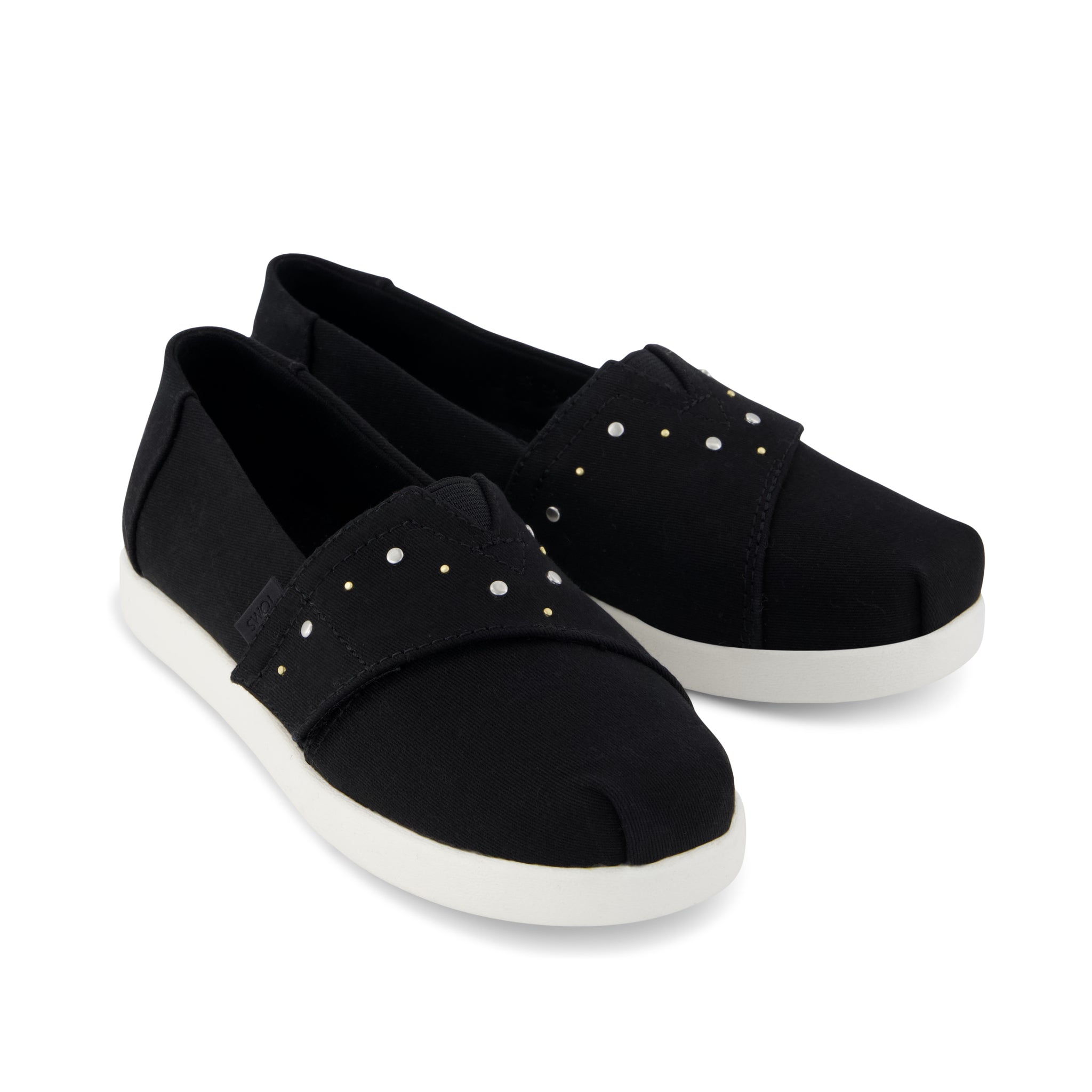 Alpargata Classic Kids Shoe - Black Brushed Twill Front View