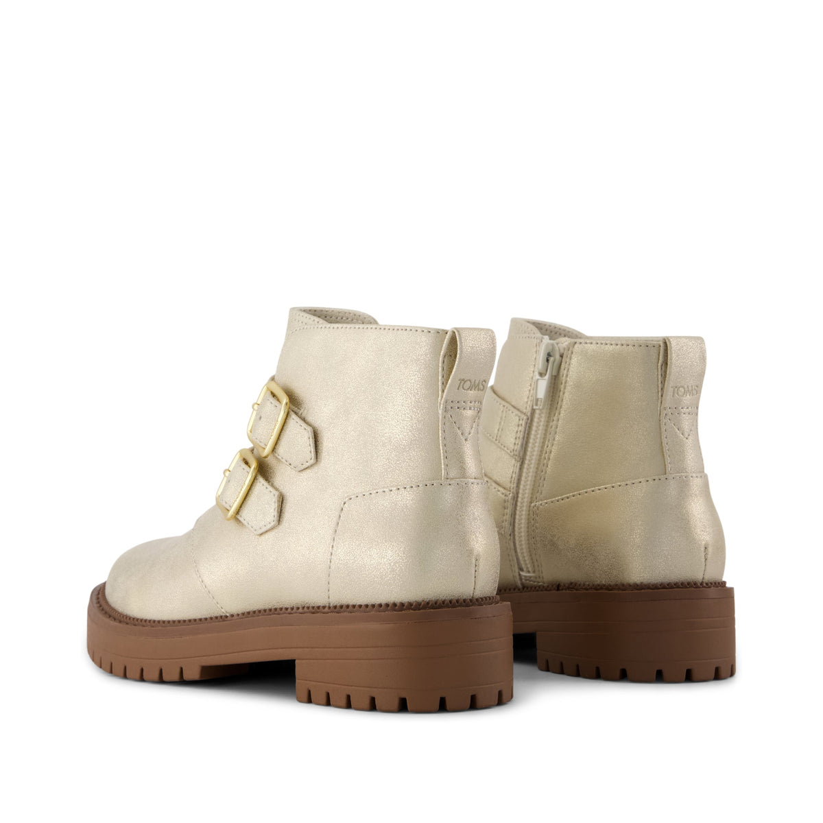 Simone Kids Boot - Champagne Metallic Faux Leather Back View