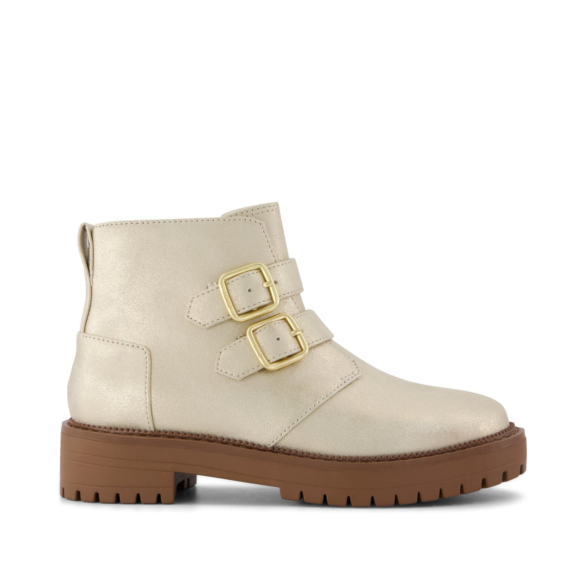 Simone Kids Boot - Champagne Metallic Faux Leather Side View
