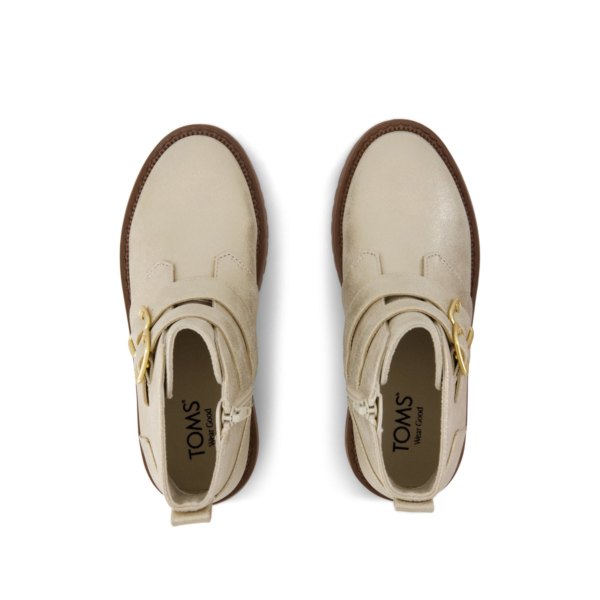 Simone Kids Boot - Champagne Metallic Faux Leather Top View