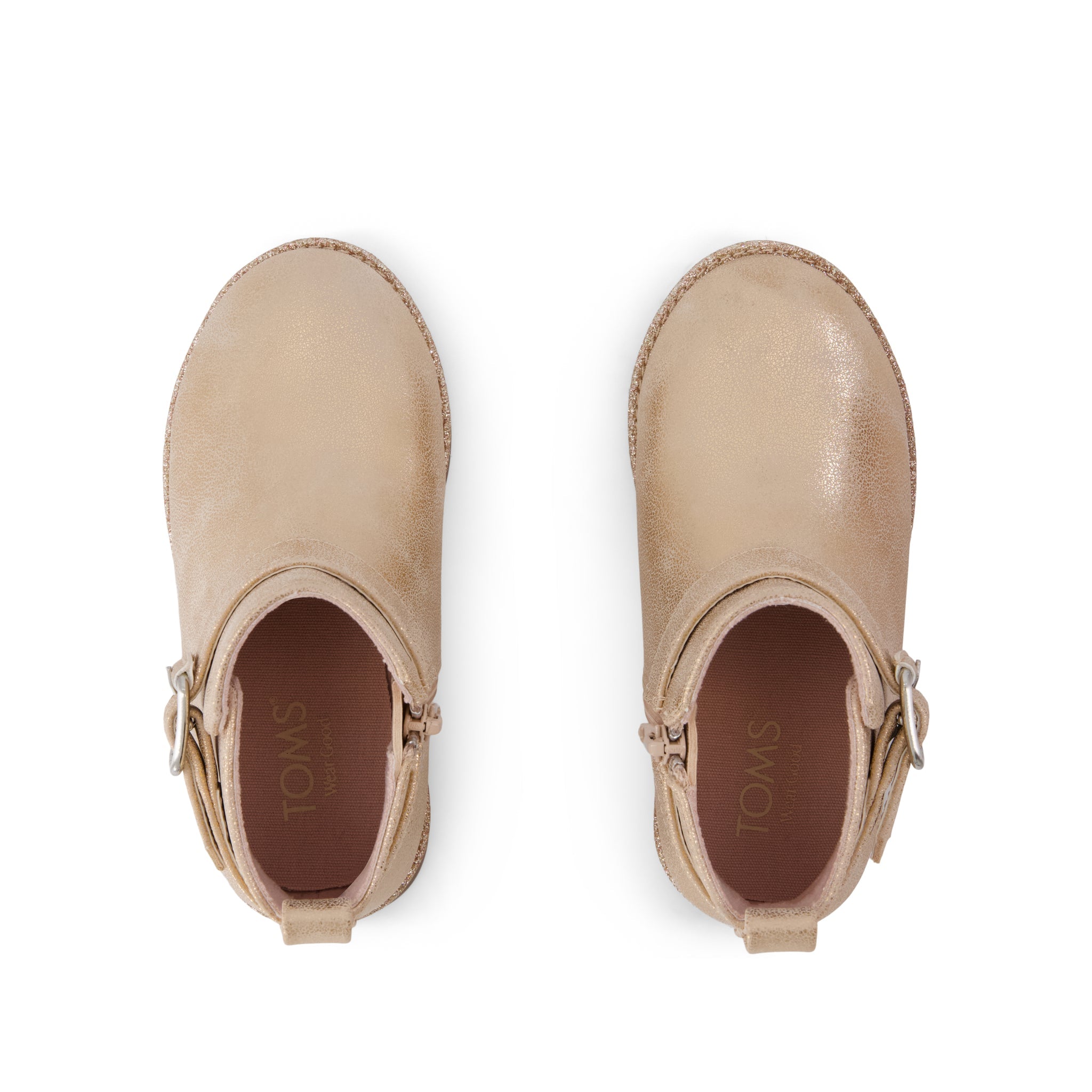 Mia Toddler Boot - Seashell Metallic Faux Leather Top View