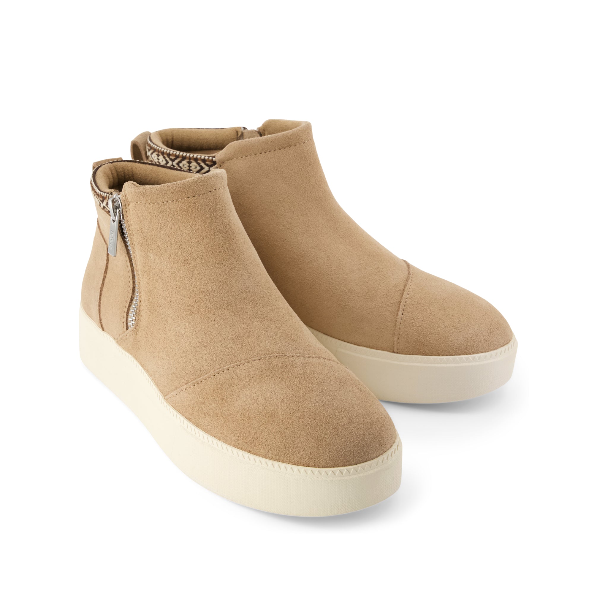 バスタイムボミー Womens Percy Mid Platform Sneaker Water Resistant Mid Taupe Suede