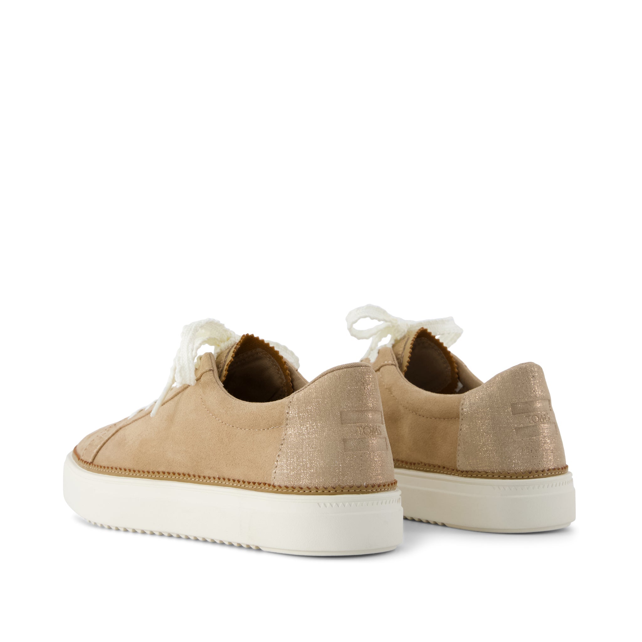 Izzy Lace-Up Sneaker - Taupe Premium Microfiber Suede Back View