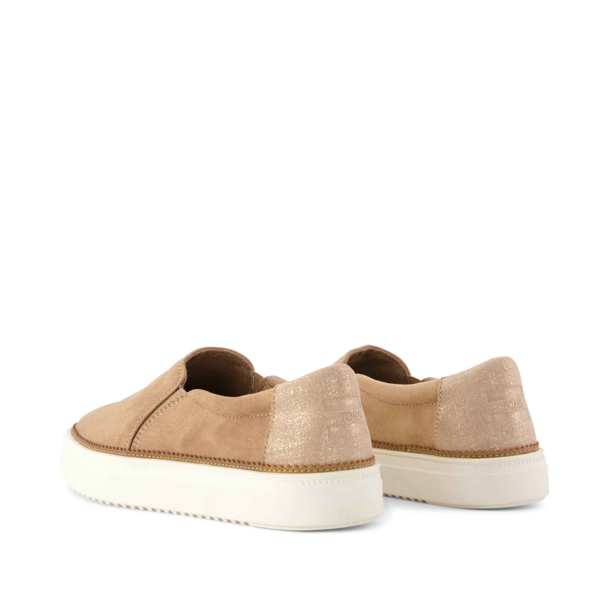 Emily Slip On Sneaker - Taupe Premium Microfiber Suede Back View