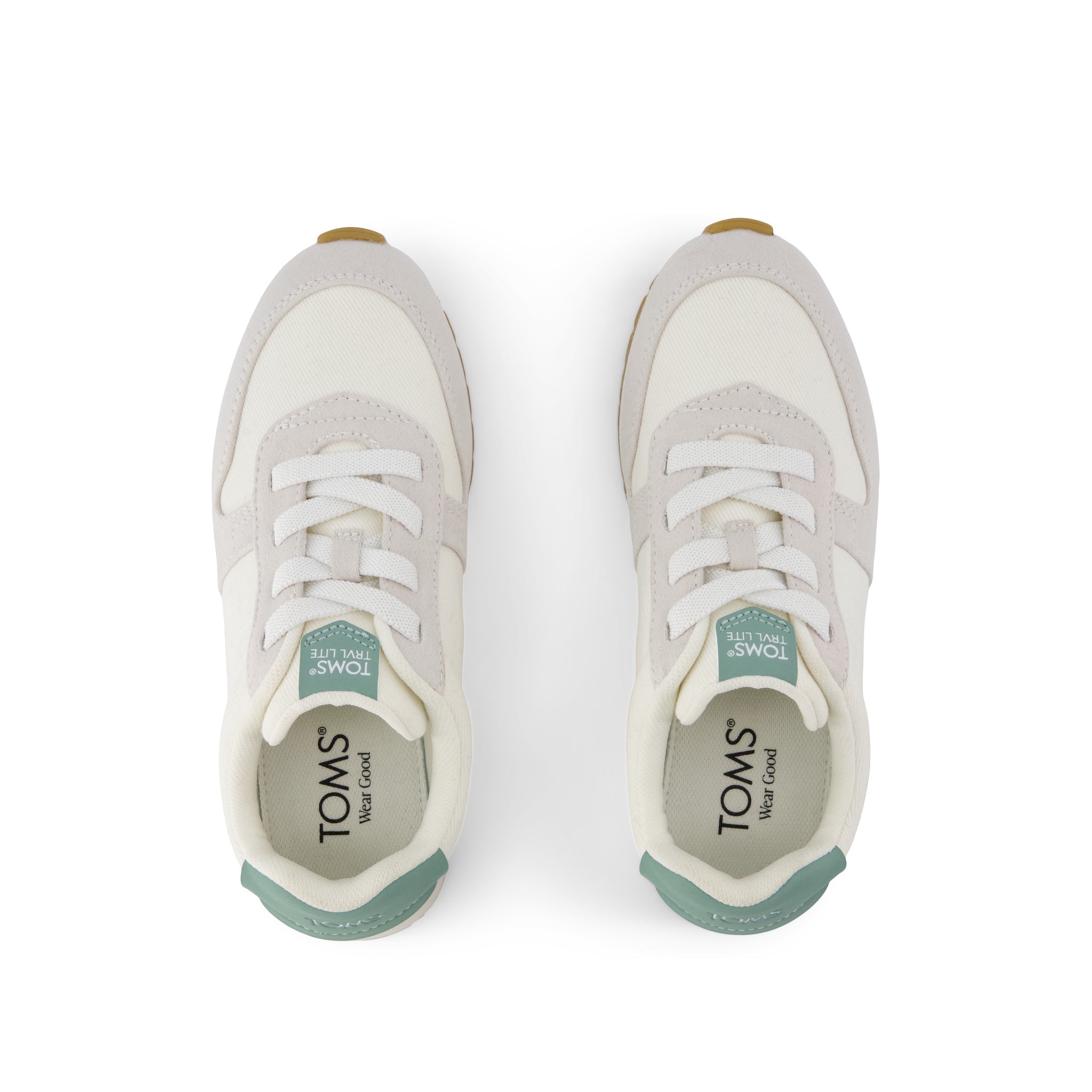 TRVL LITE Retro Runner Kids Sneaker - Water Repellent Multi Egret Vintage Twill Top View