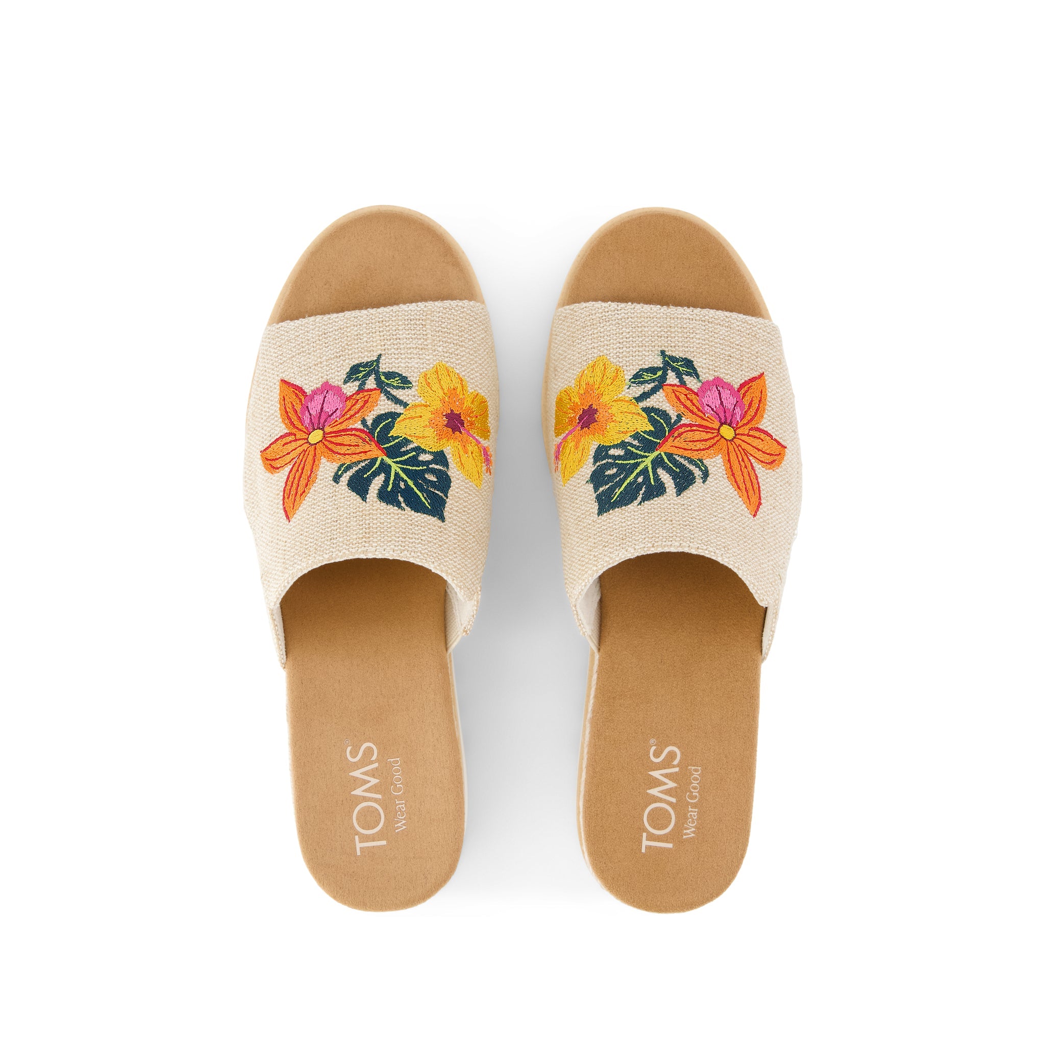 DIANA フラワープリント ミュール Womens Diana Mule Wedge Sandal Embroidered Tropical Floral – TOMS.com