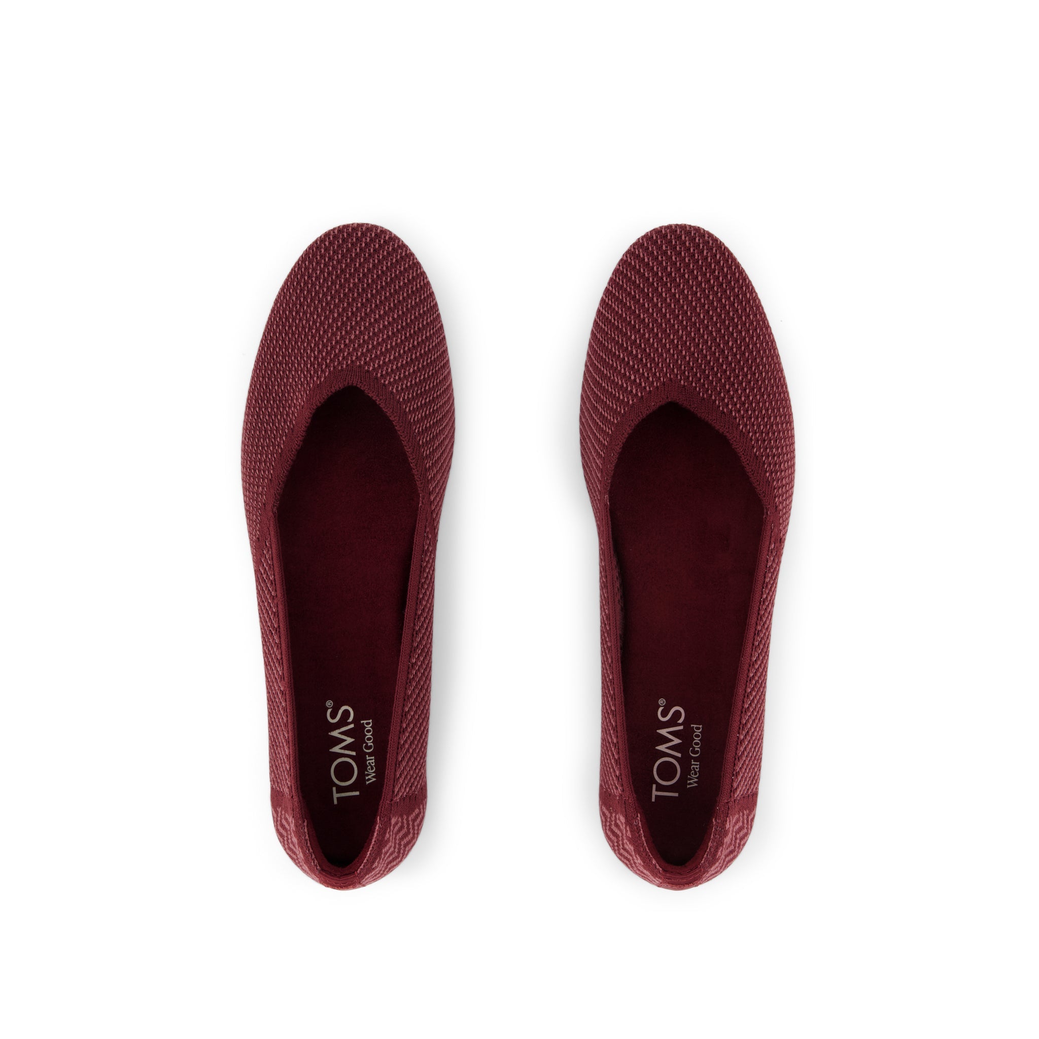 Gemma Flat - Burgundy Engineered Knit Top View