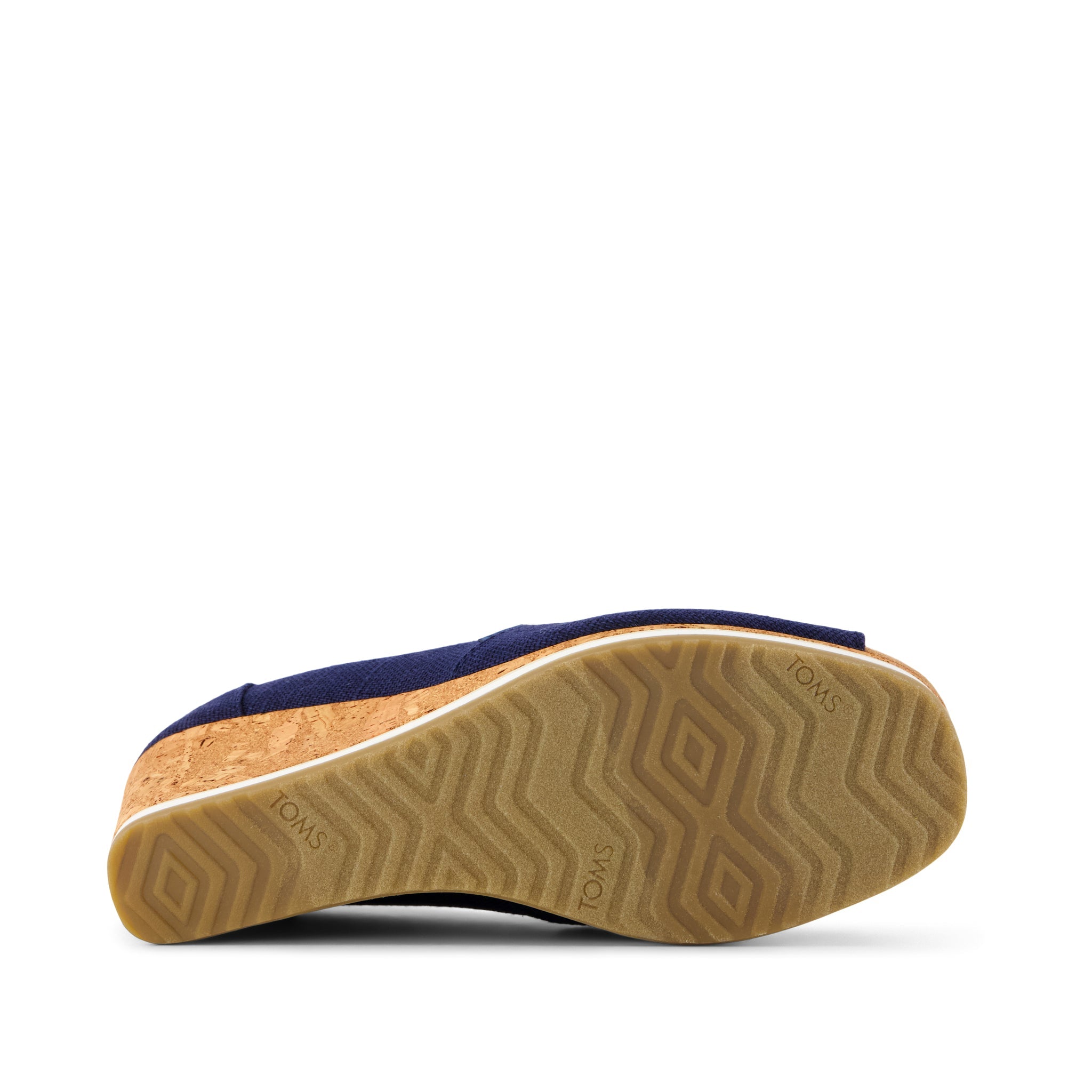 Womens Essential Wedge Navy Heritage Canvas – TOMS.com