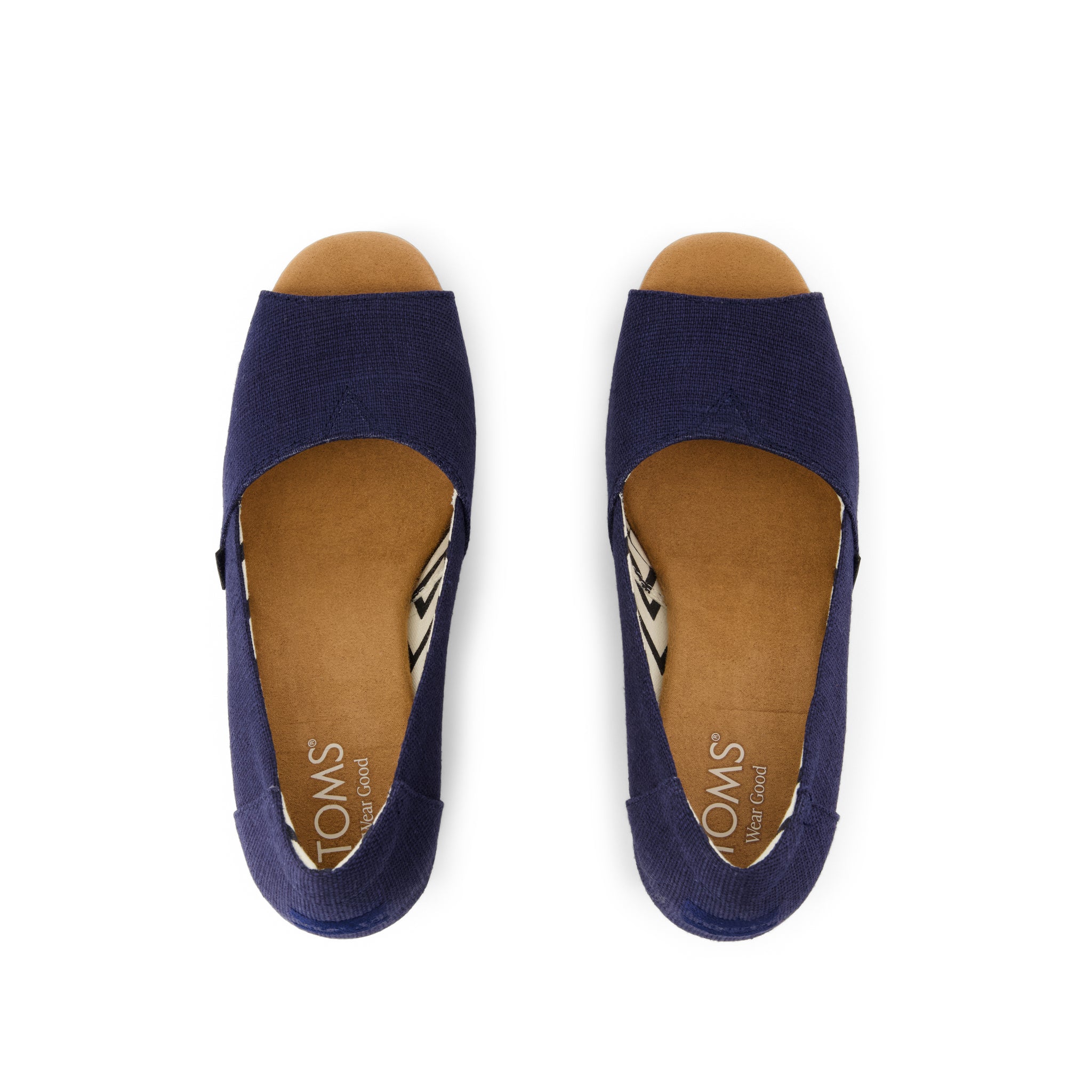 Womens Essential Wedge Navy Heritage Canvas – TOMS.com