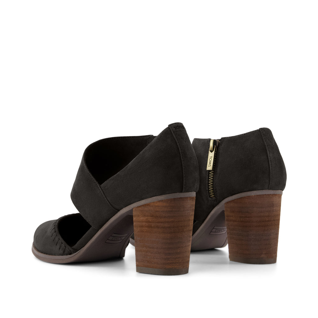 Milan Nova Heel - Chocolate Brown Kid Suede Back View