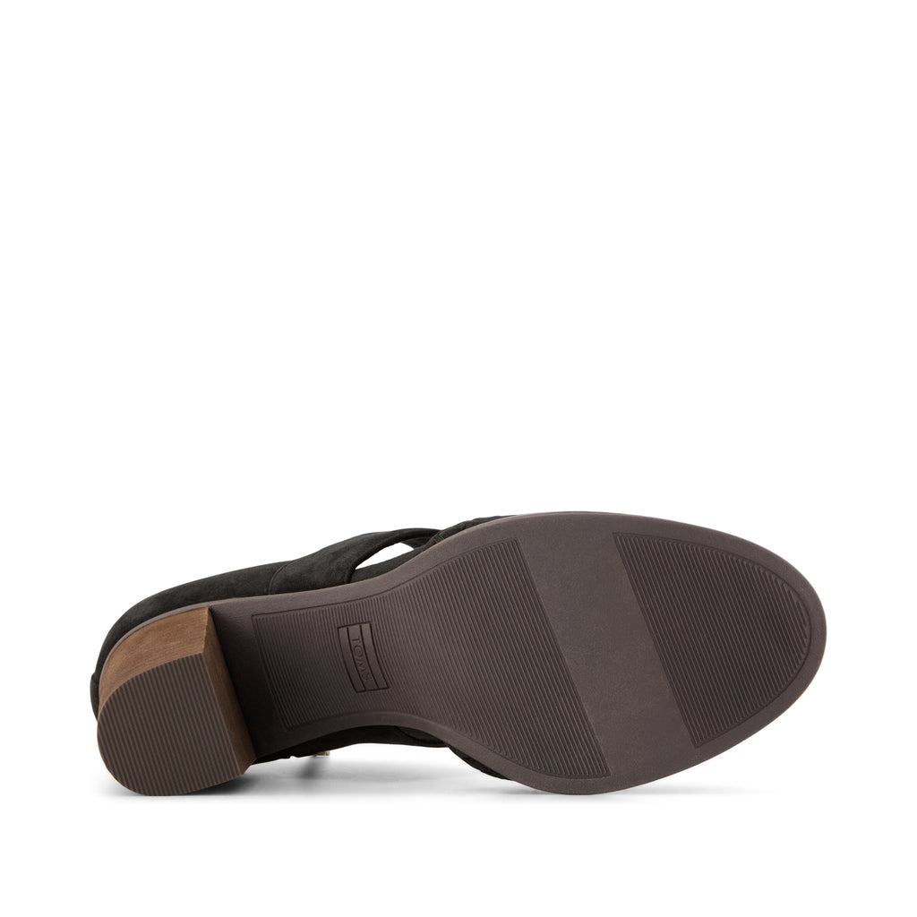Milan Nova Heel - Chocolate Brown Kid Suede Bottom Sole View