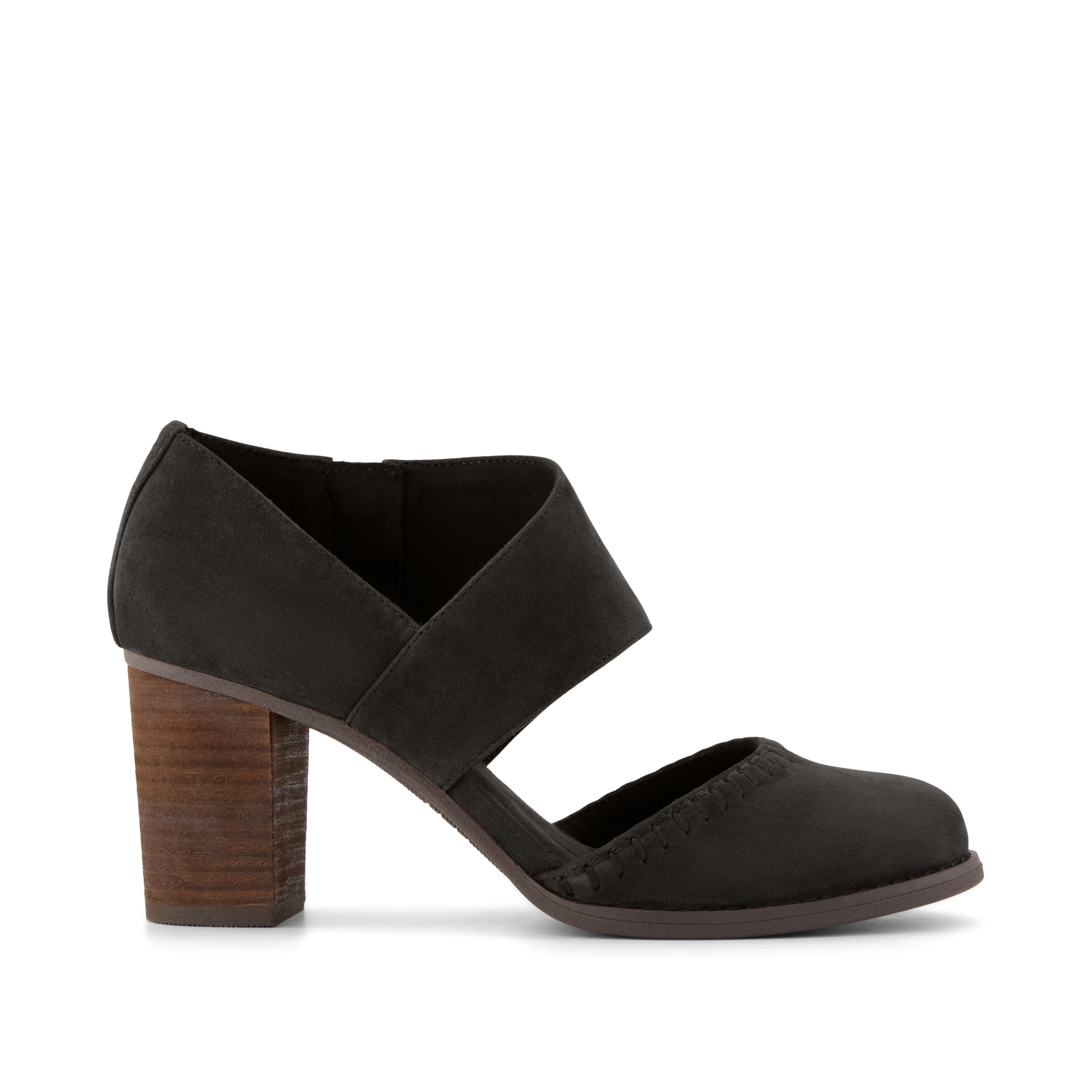 Milan Nova Heel - Chocolate Brown Kid Suede Side View