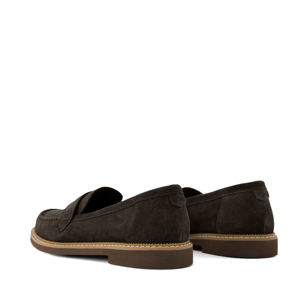 Marie Loafer - Chocolate Brown Deco Stich Suede Back View