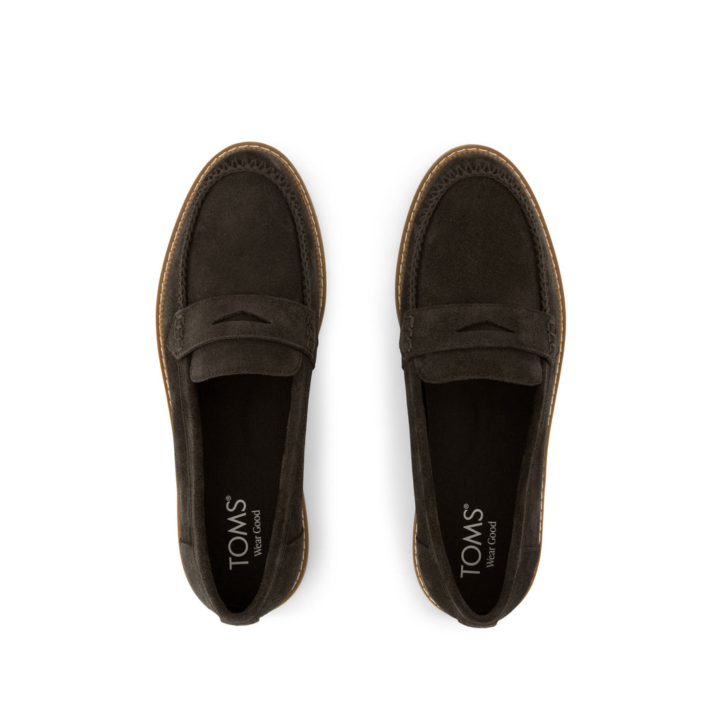 Marie Loafer - Chocolate Brown Deco Stich Suede Top View