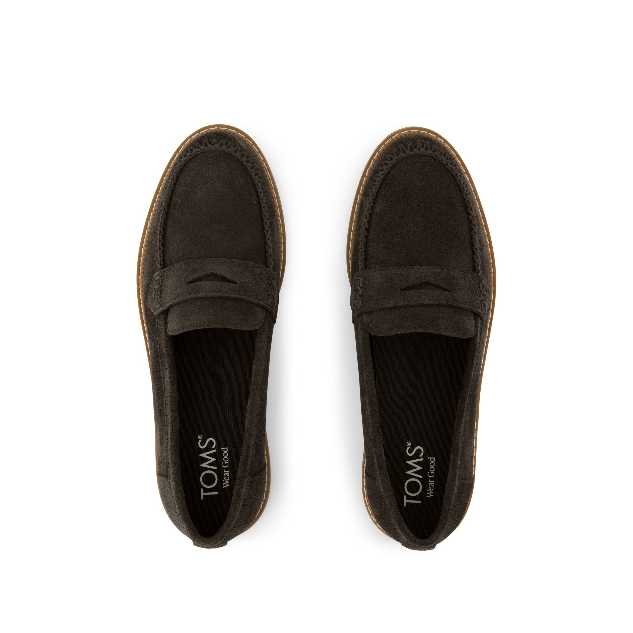 Marie Loafer - Chocolate Brown Deco Stich Suede Top View