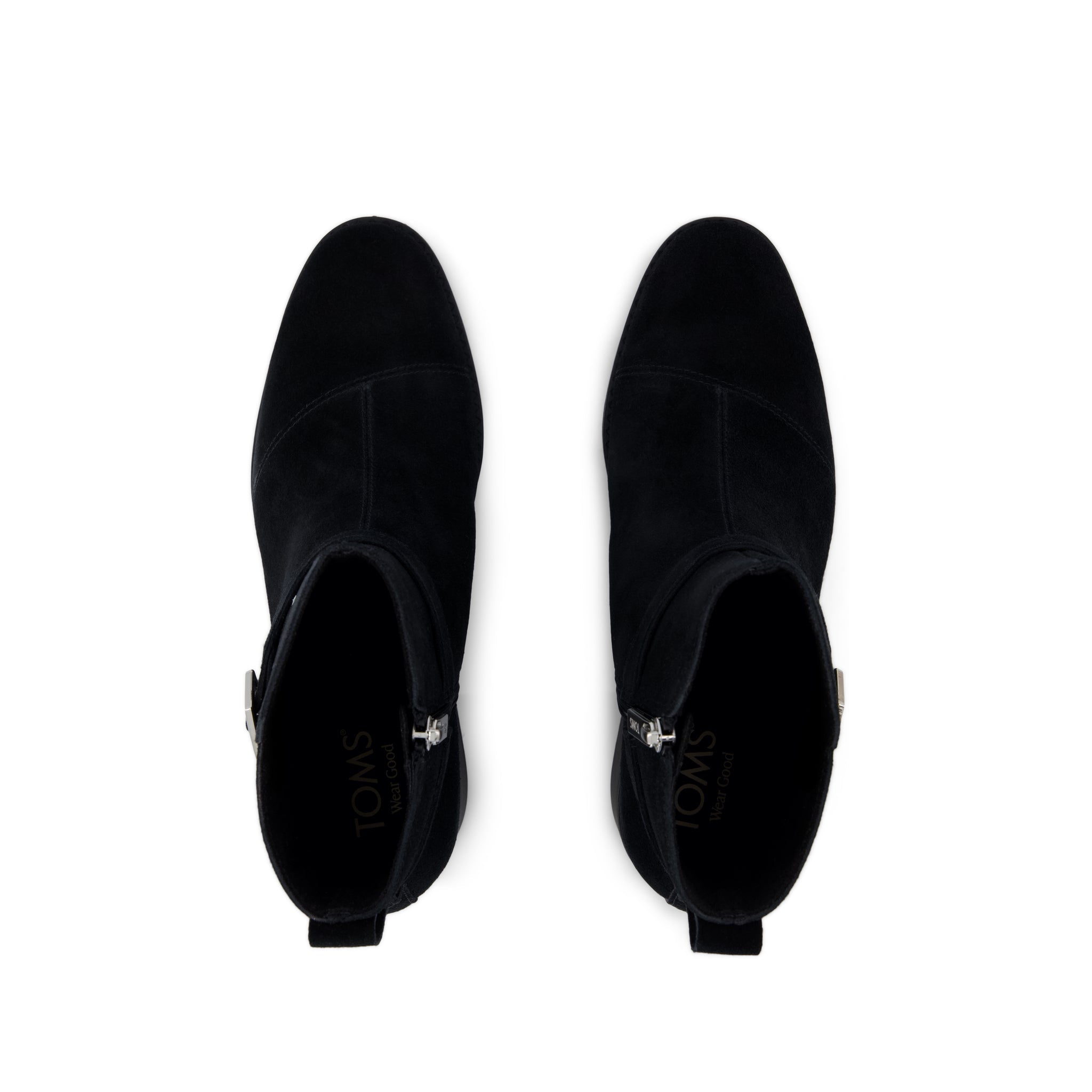Delilah Buckle Ankle Boot - Black Suede Top View