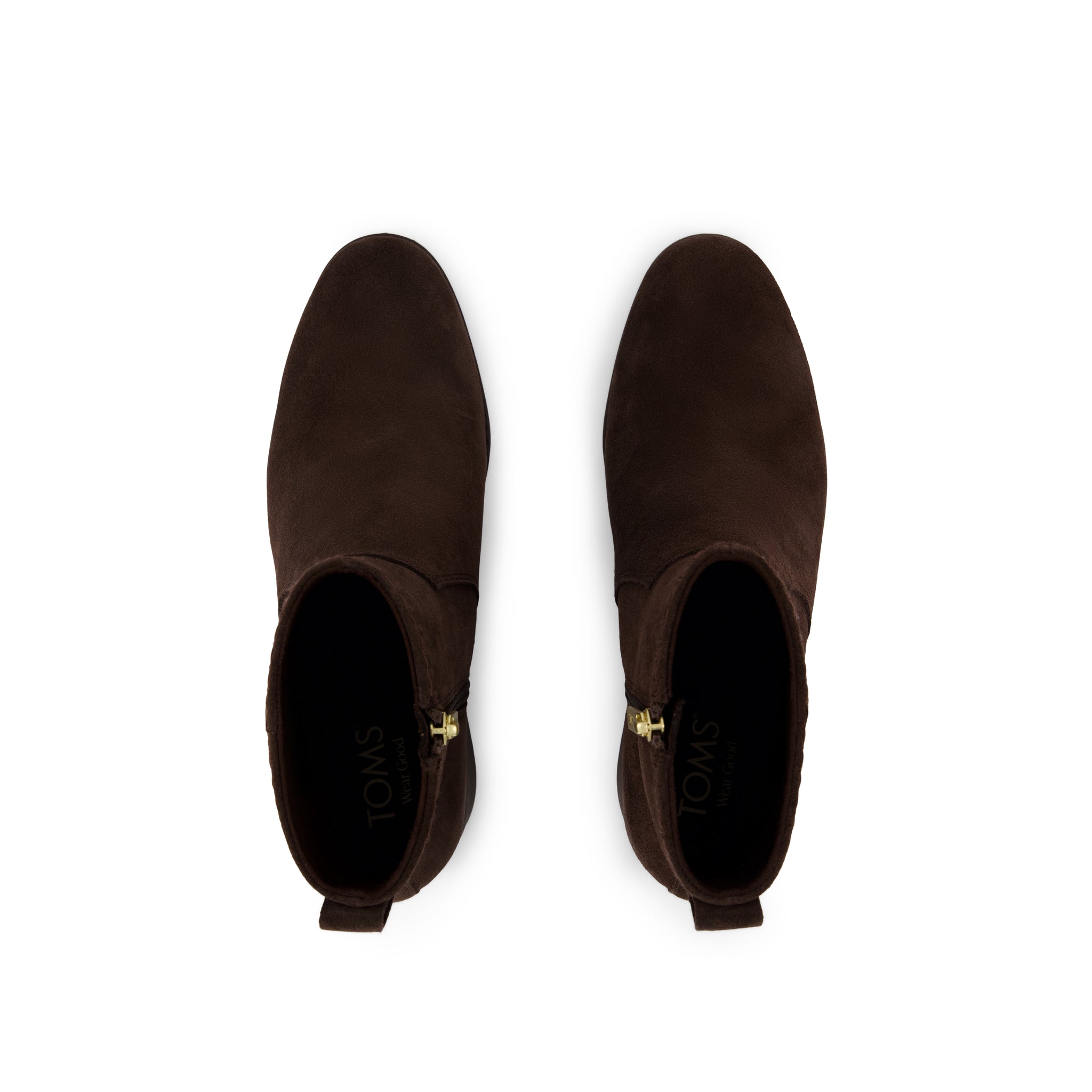 Delilah Heeled Boot - Water Repellent Chocolate Brown Suede Top View