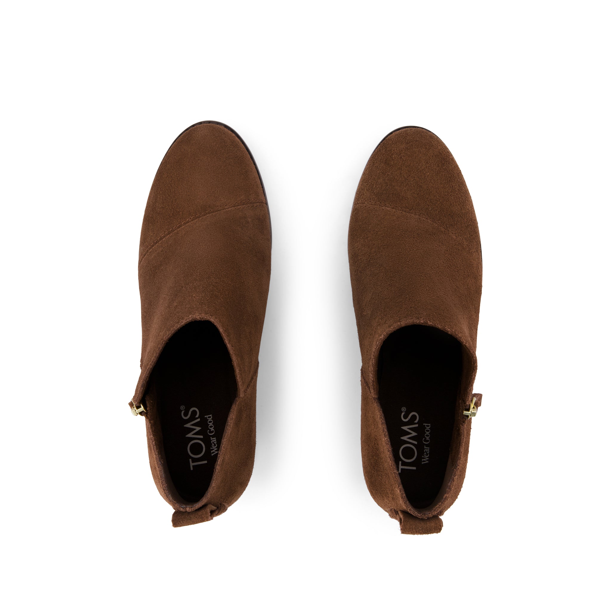 Goldie Wedge Ankle Bootie - Hot Cocoa Suede Top View