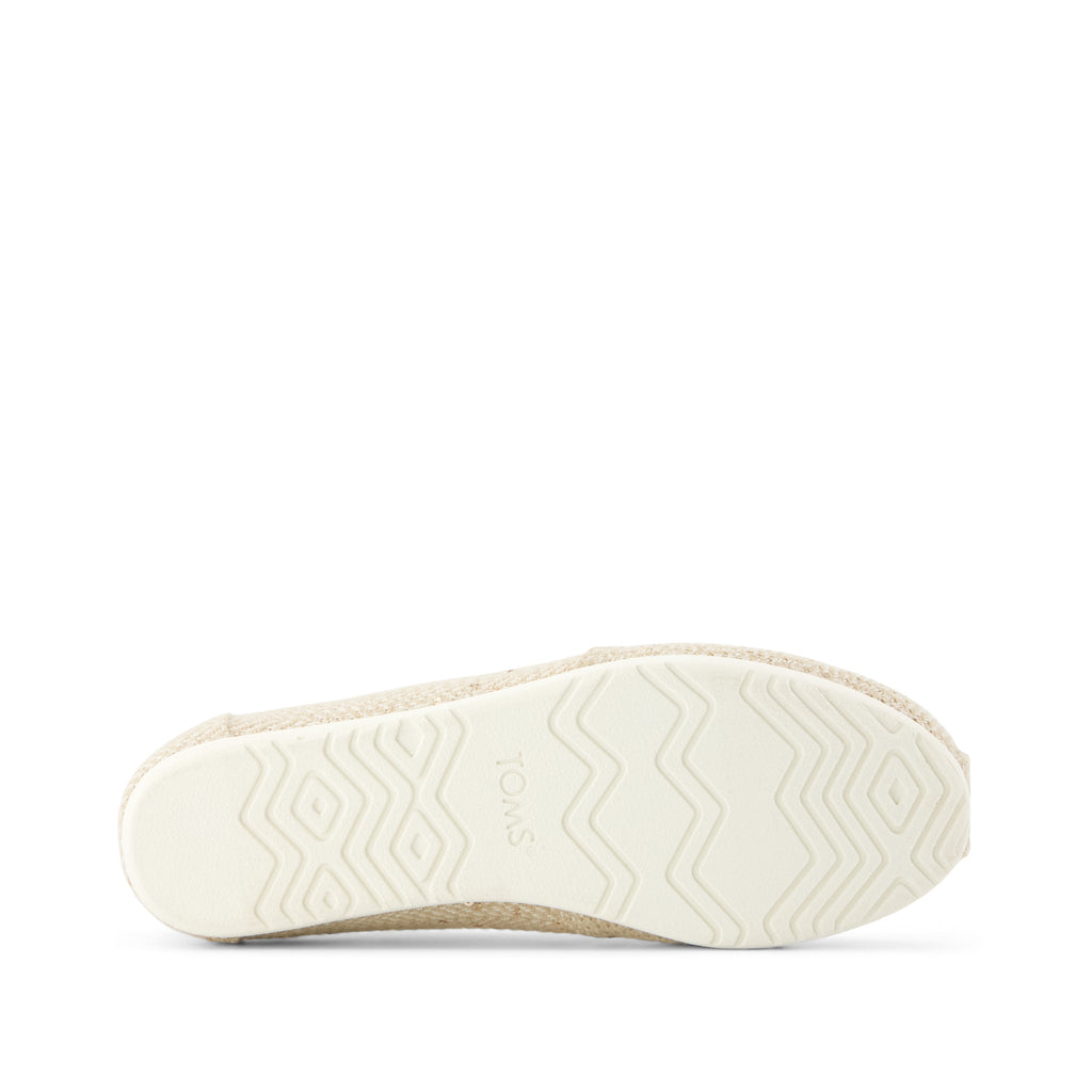 Alpargata Ballet Flat - Oatmeal Sequin Herringbone w/ Faux Shearling Bottom Sole View