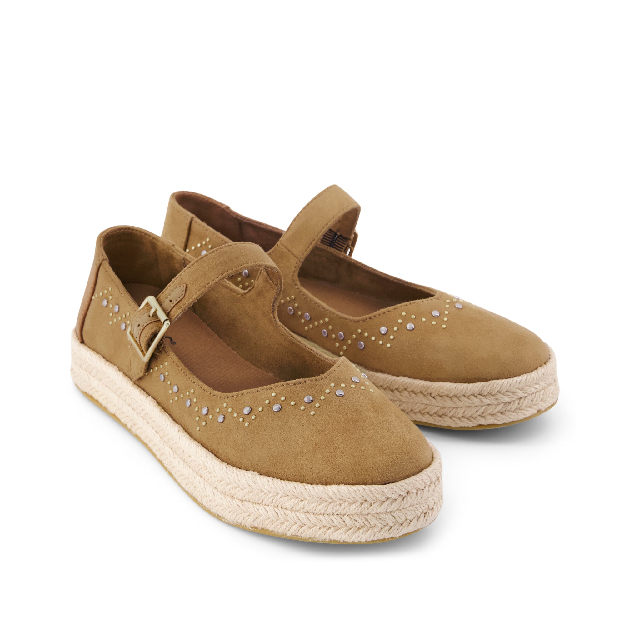 Womens Carolina Mary Jane Espadrille Toffee Microsuede – TOMS.com