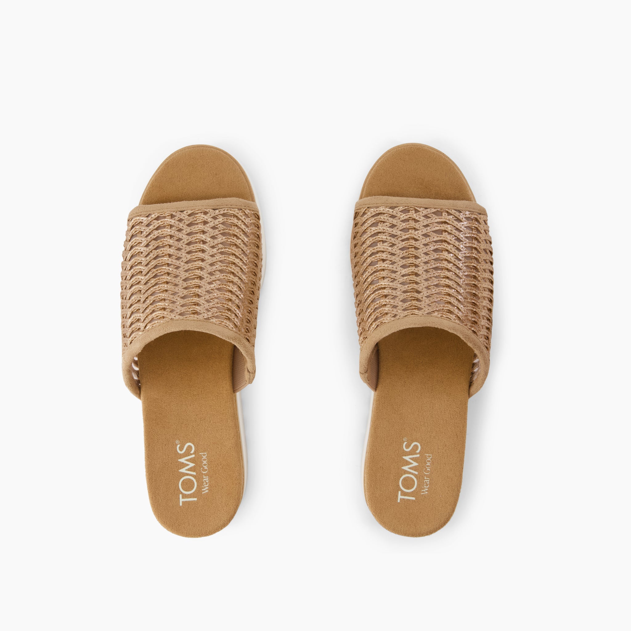 Womens Diana Mule Wedge Sandal Bronze Deco Basket Weave – TOMS.com