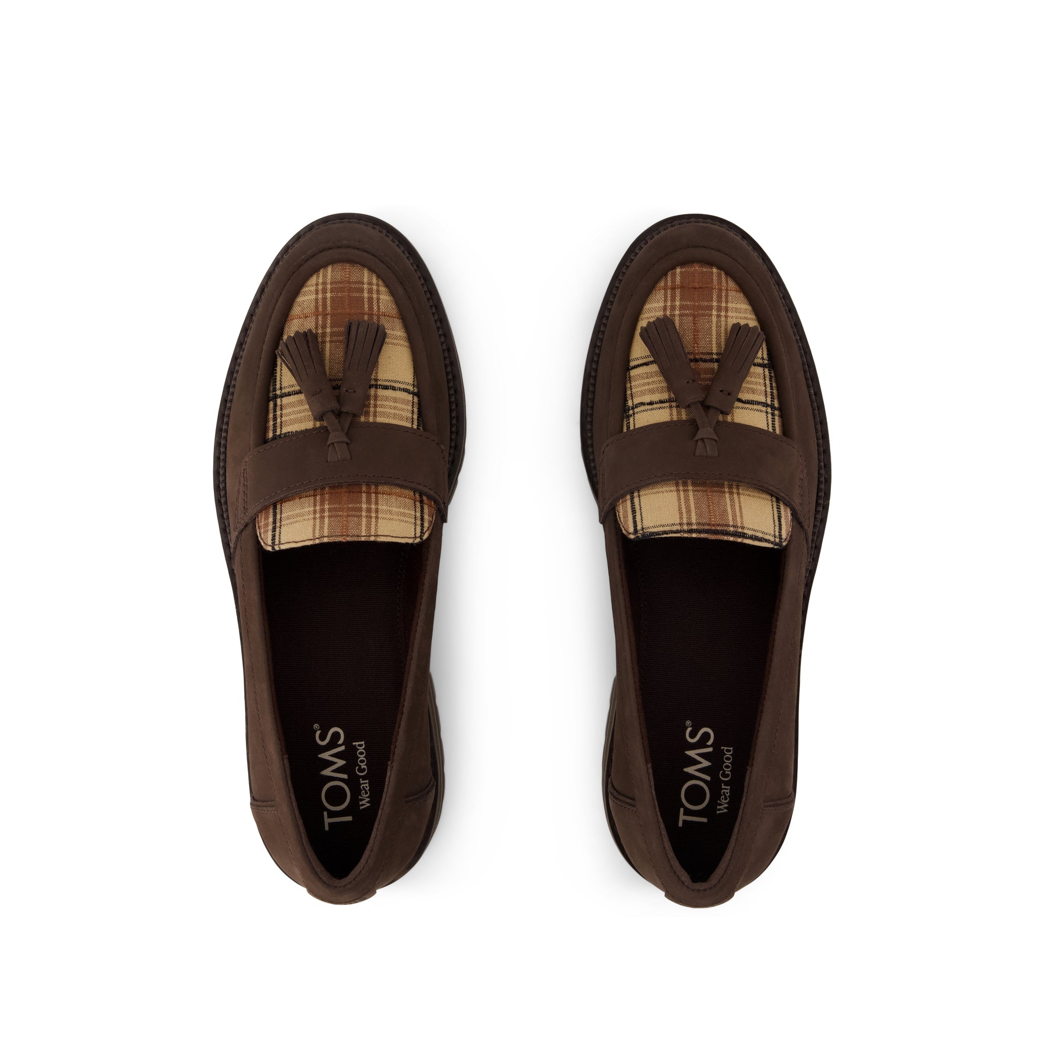 Womens Cara Tassel Loafer Chocolate Brown Plaid – TOMS.com