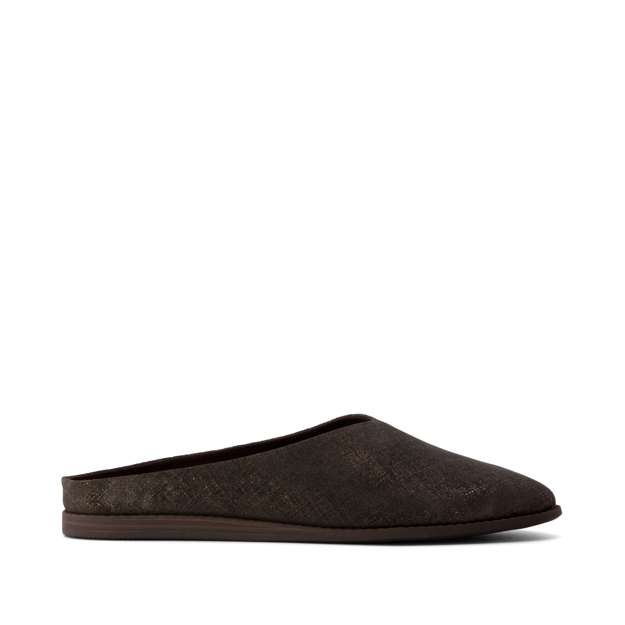 Womens Amelia Mule Chocolate Brown Metallic Suede – TOMS.com