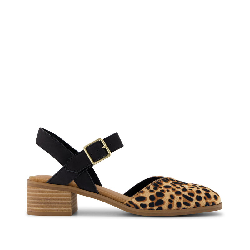 Jaclyn Heel - Leopard Print Hair Side View