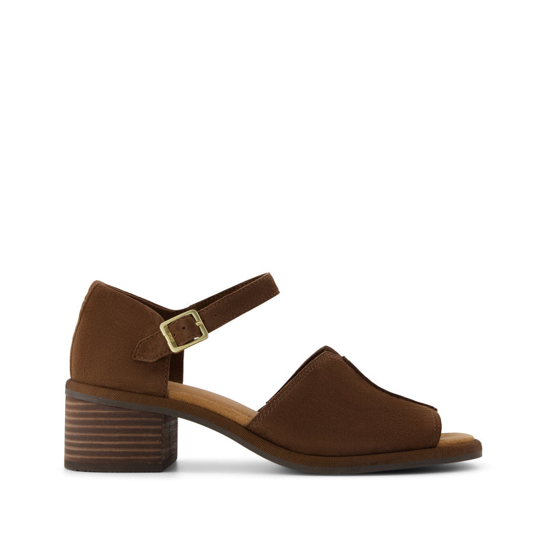 Ines Heel - Hot Cocoa Kid Suede Side View