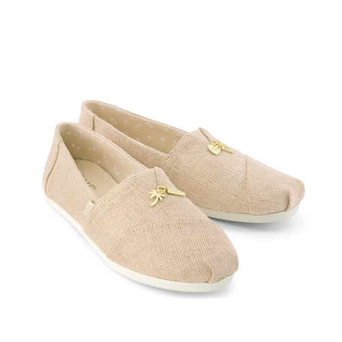 Alpargata Classic - Naural Undyed Heritage Canvas w/ Toms Charm Front View