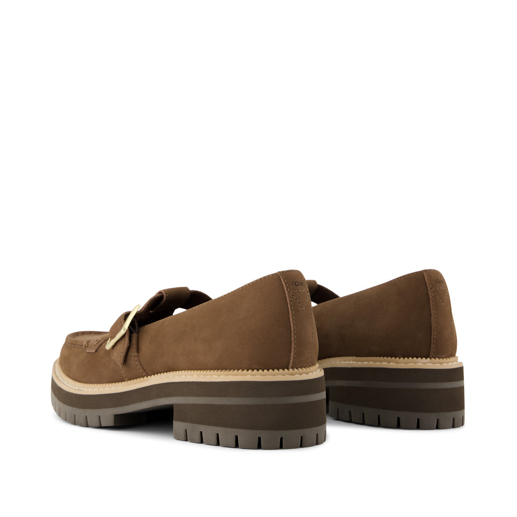 Cara Mary Jane Loafer - Hot Cocoa Nubuck Leather Back View