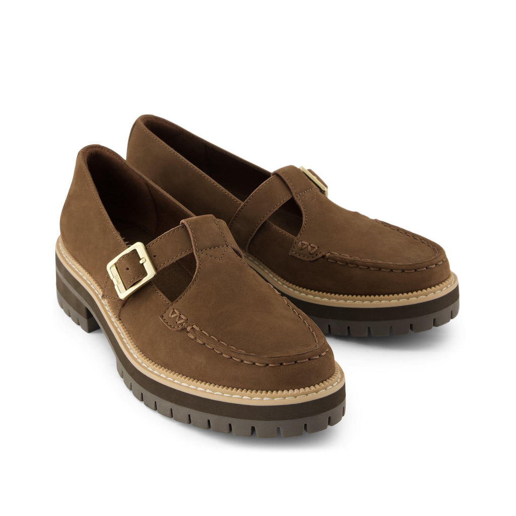 Cara Mary Jane Loafer - Hot Cocoa Nubuck Leather Front View