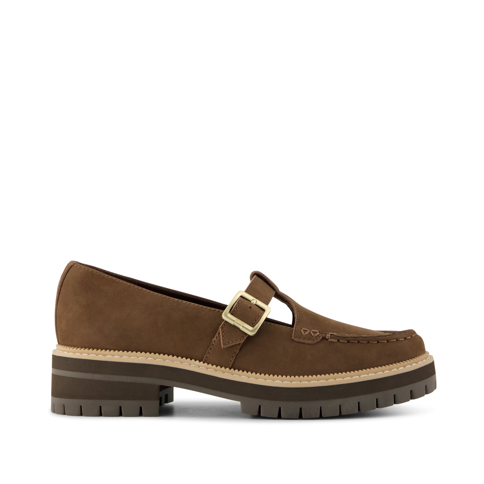 Cara Mary Jane Loafer - Hot Cocoa Nubuck Leather Side View