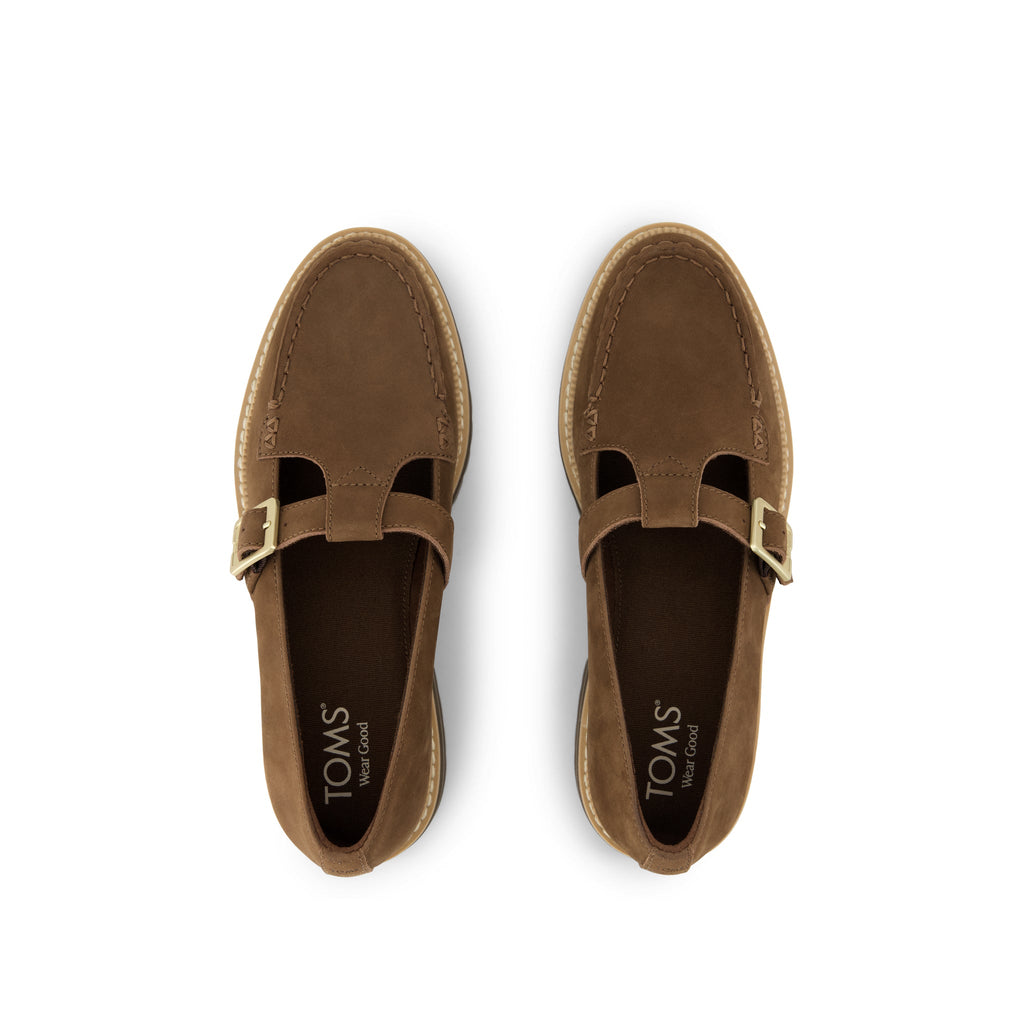 Cara Mary Jane Loafer - Hot Cocoa Nubuck Leather Top View