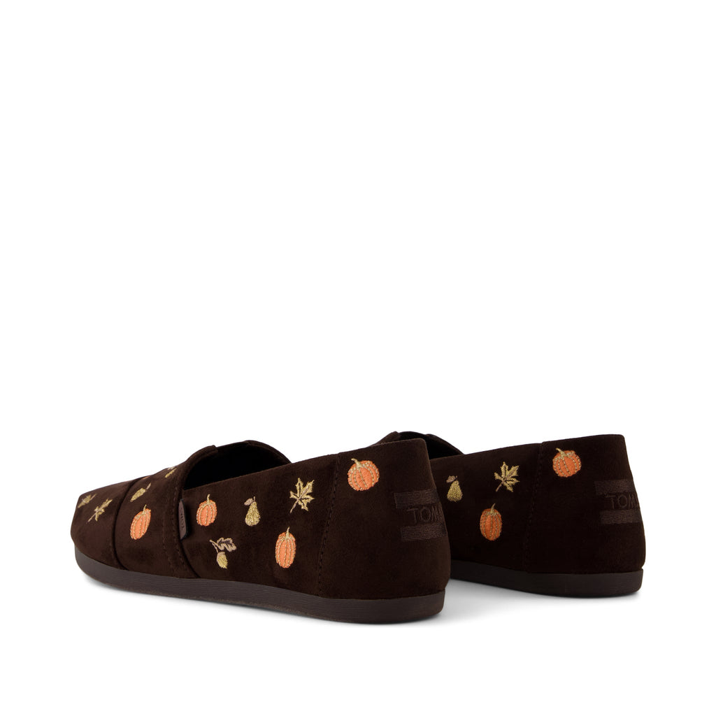 Alpargata Classic - Chocolate Brown w/ Pumpkins Back View