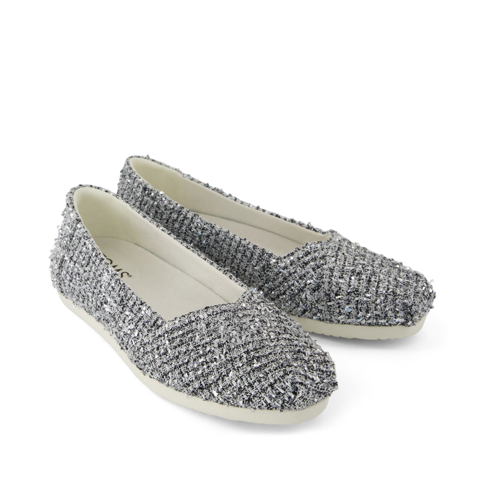 Alpargata Ballet Flat - Metallic Boucle Front View