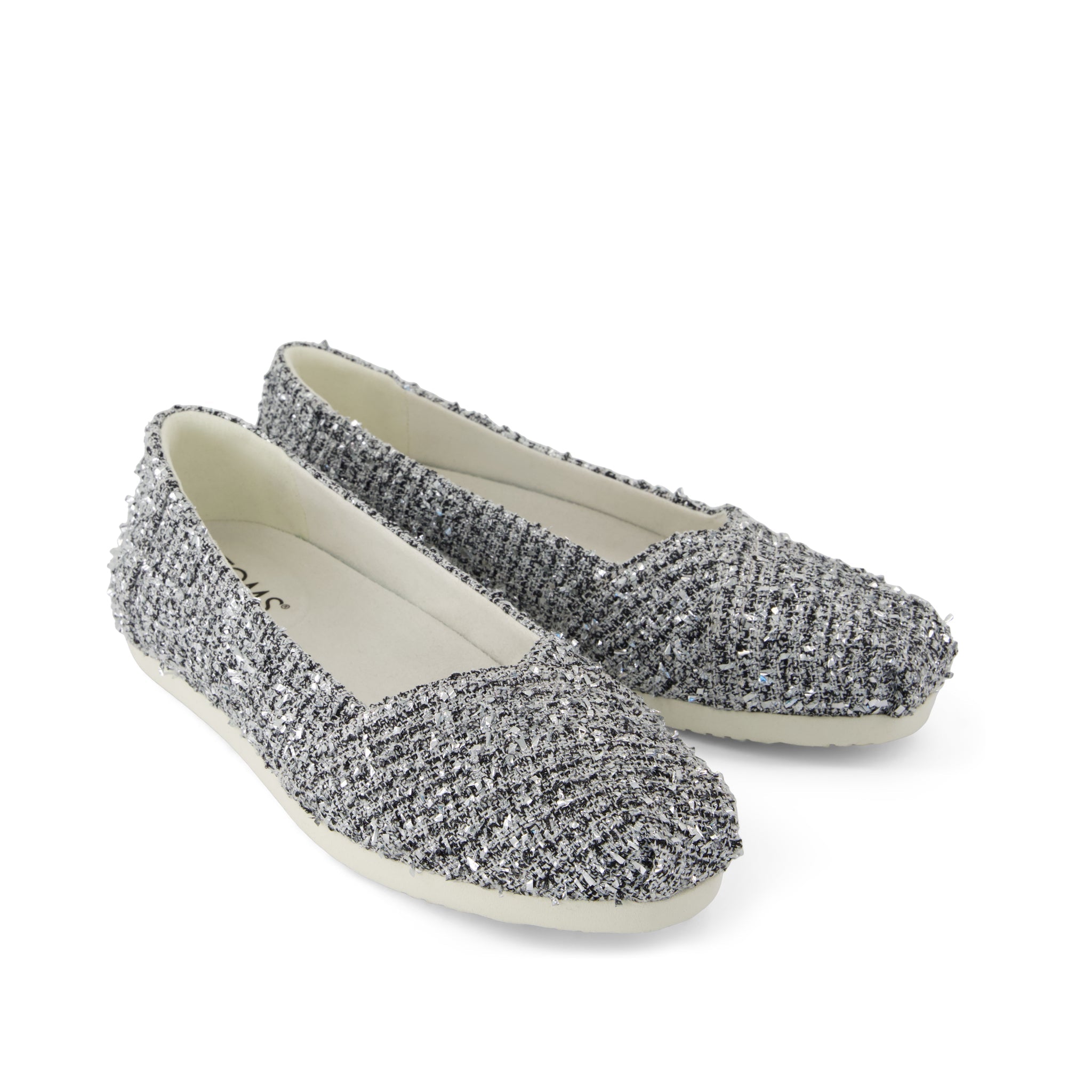 Alpargata Ballet Flat - Metallic Boucle Front View