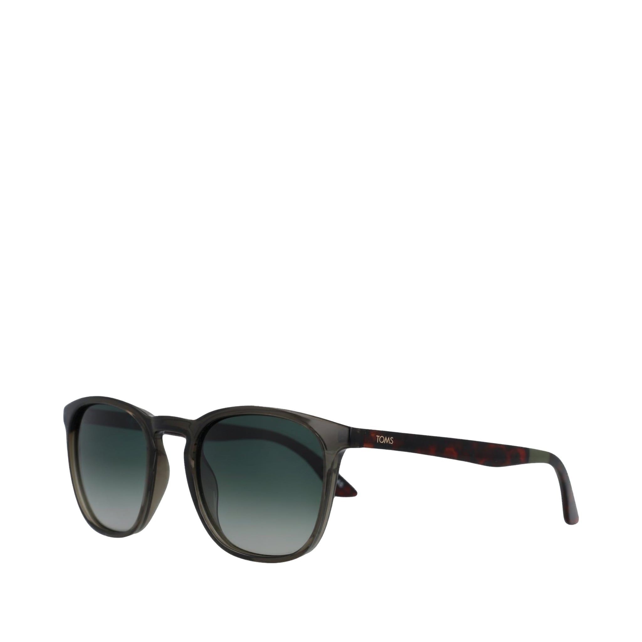 Silas Traveler Sunglasses - Forest Green Tortoise-Deep Olive Gradient Side Angle View