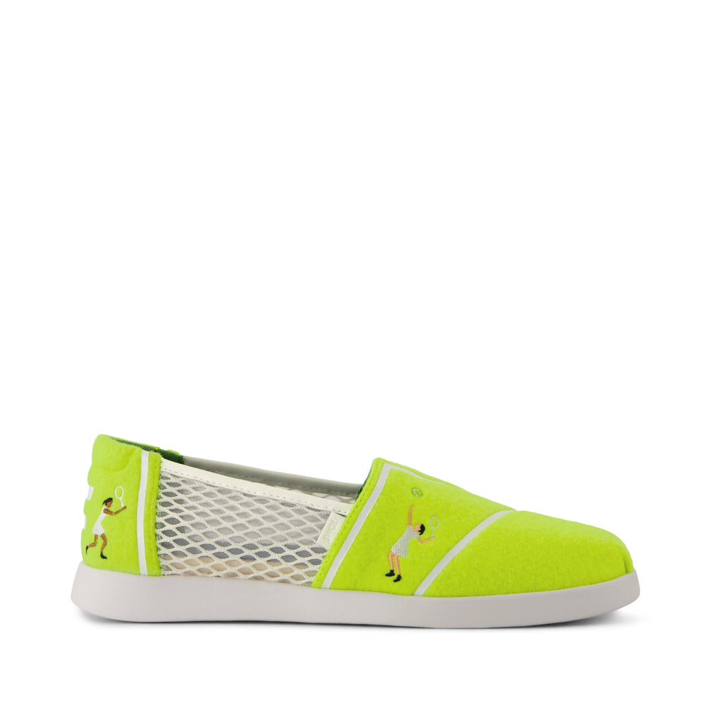 Alpargata Plus - Neon Yellow Tennis Felt Side View
