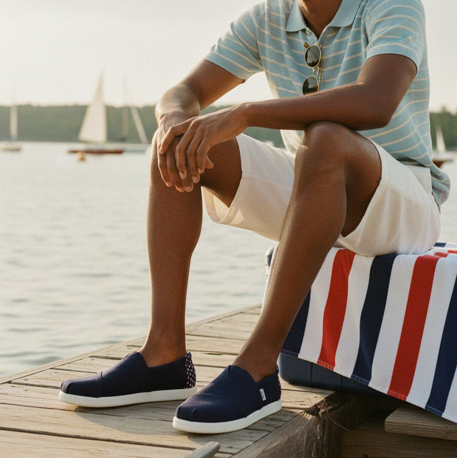 Mens Alp FWD Navy Stars Canvas – TOMS.com