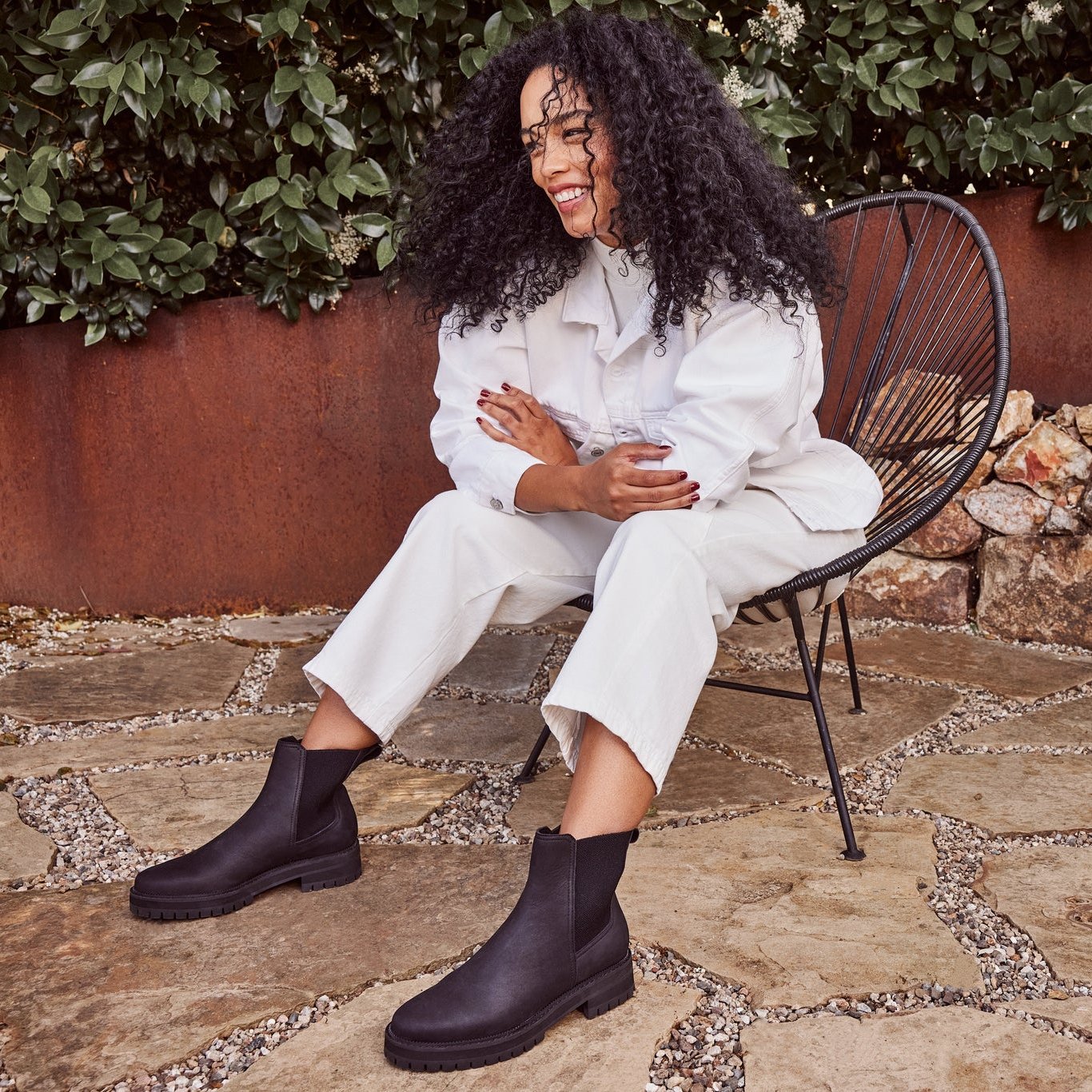 Bennet All Black Water Resistant Leather Boot – TOMS.com