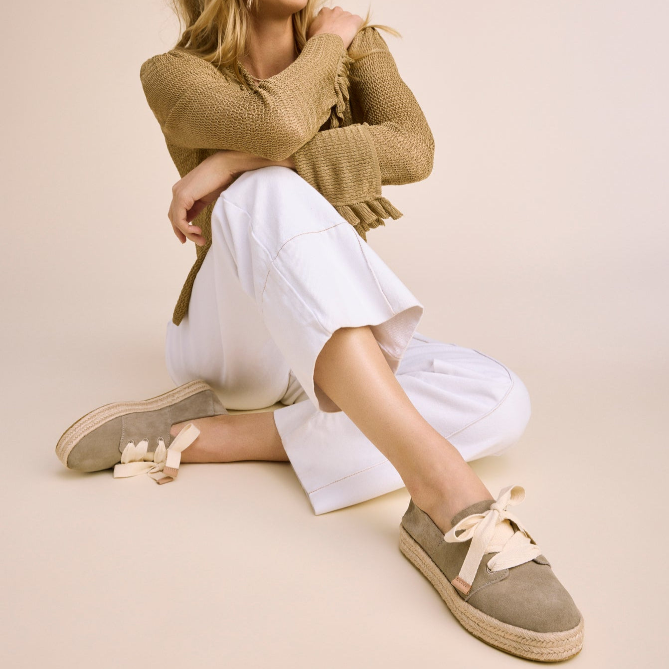Womens Carolina Lace-Up Espadrille Dune Suede – TOMS.com