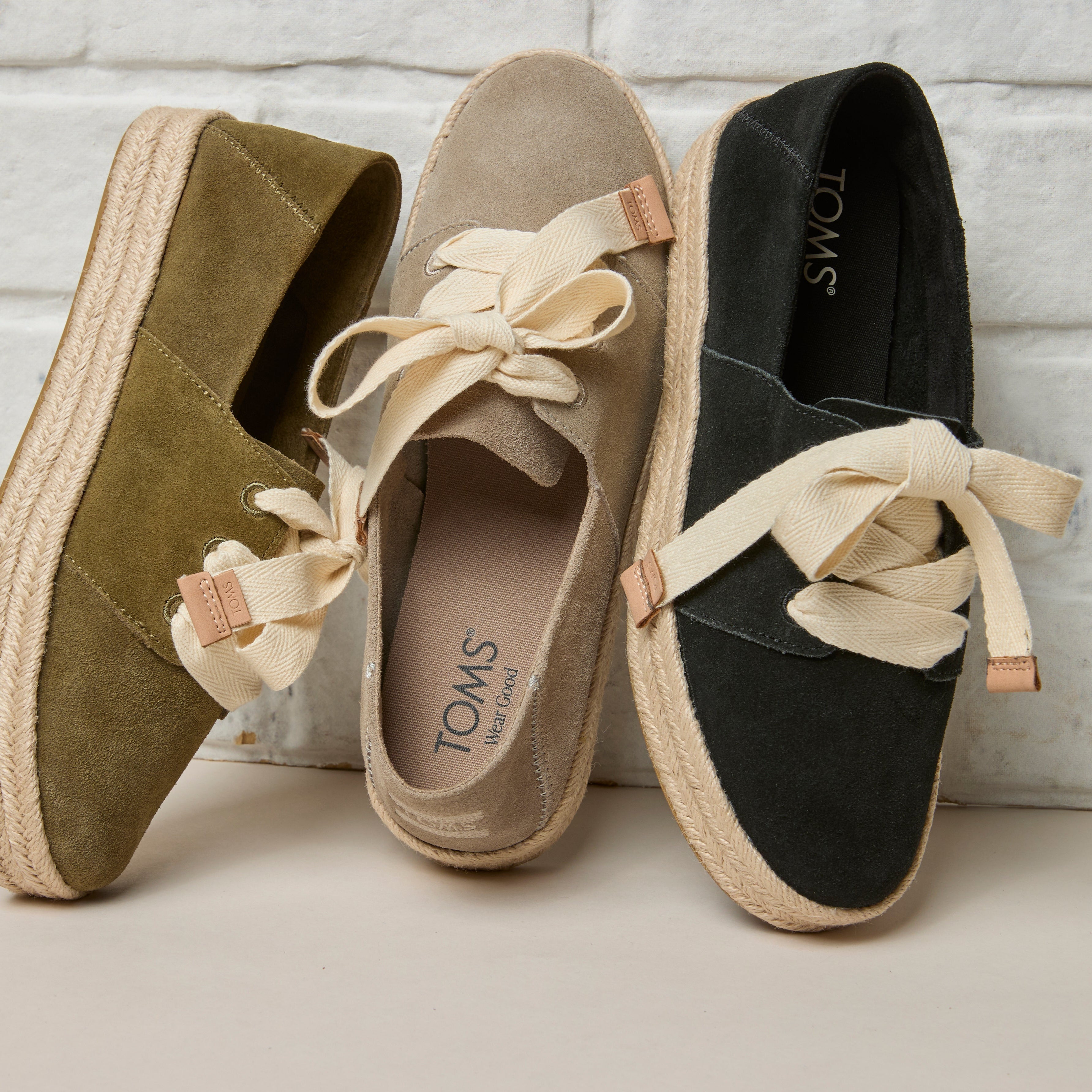 Womens Carolina Lace-Up Espadrille Black Suede – TOMS.com