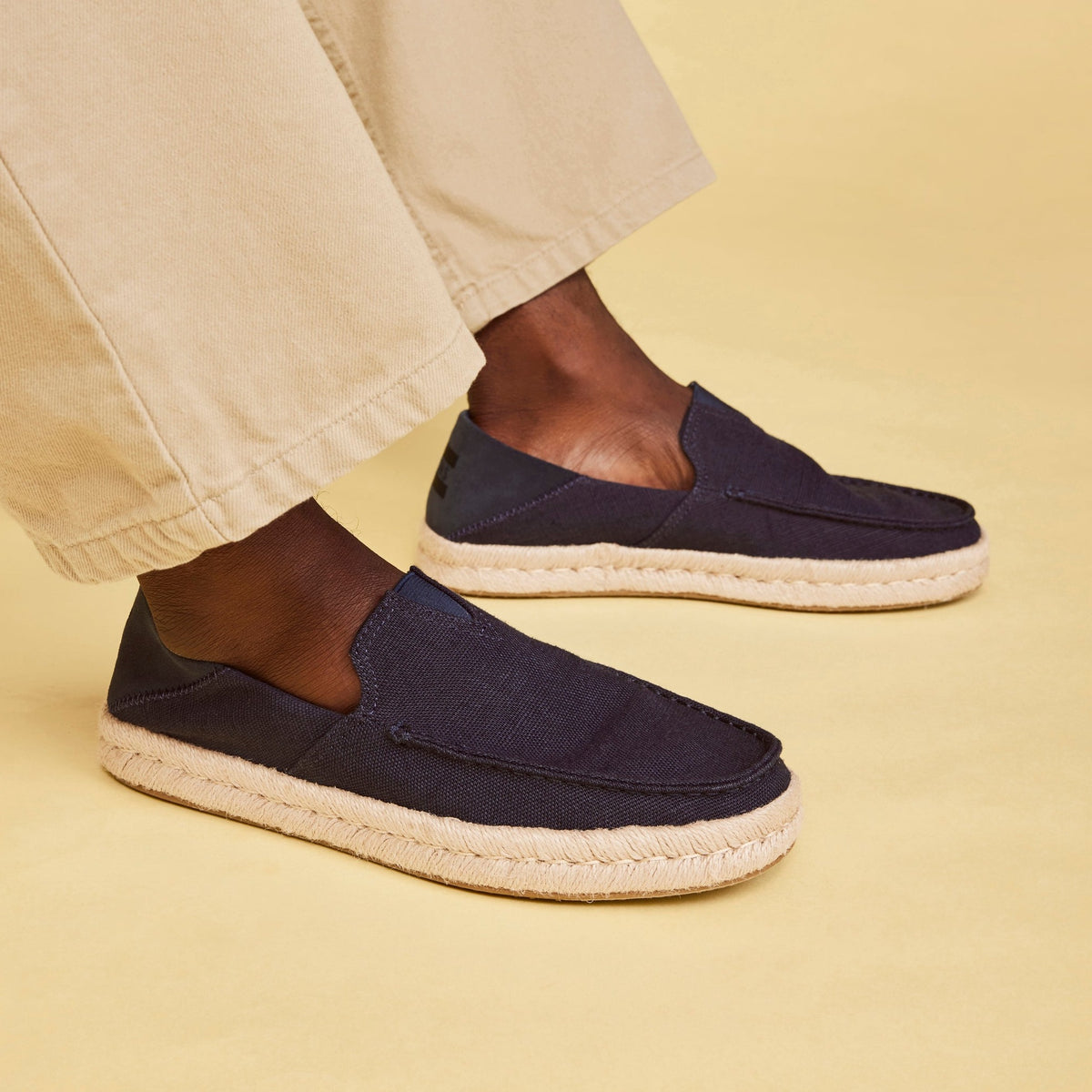 Canas Rope Mens Alonso Navy Heritage Canvas Rope Loafer Espadrille – TOMS.com