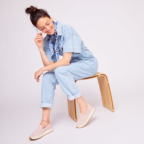 Jocelyn Pink Suede Espadrille Sneaker