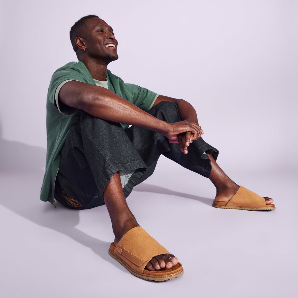 men's danilo fully adjustable mens slide sandal on model