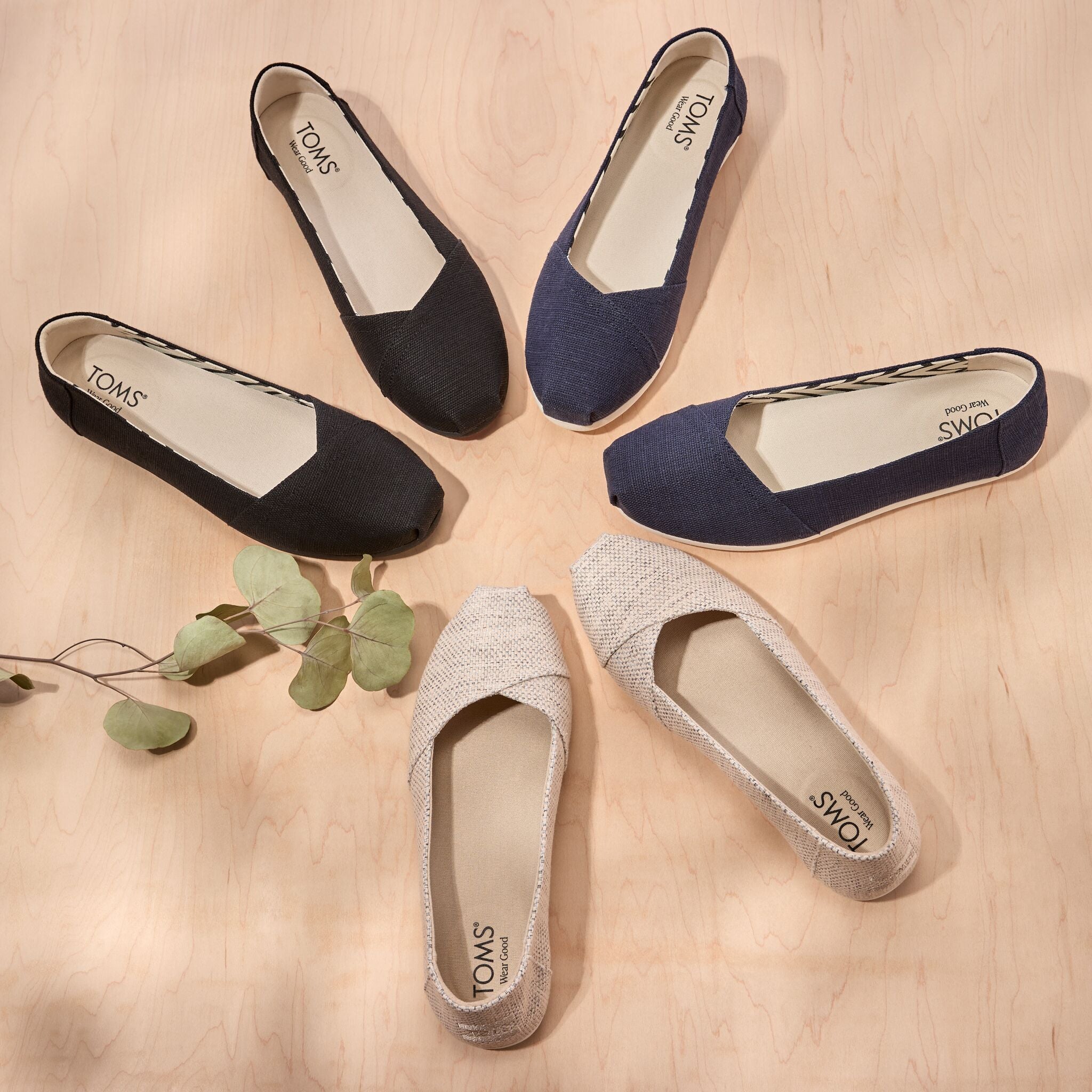 Womens Alpargata Ballet Flat All Black Heritage Canvas – TOMS.com