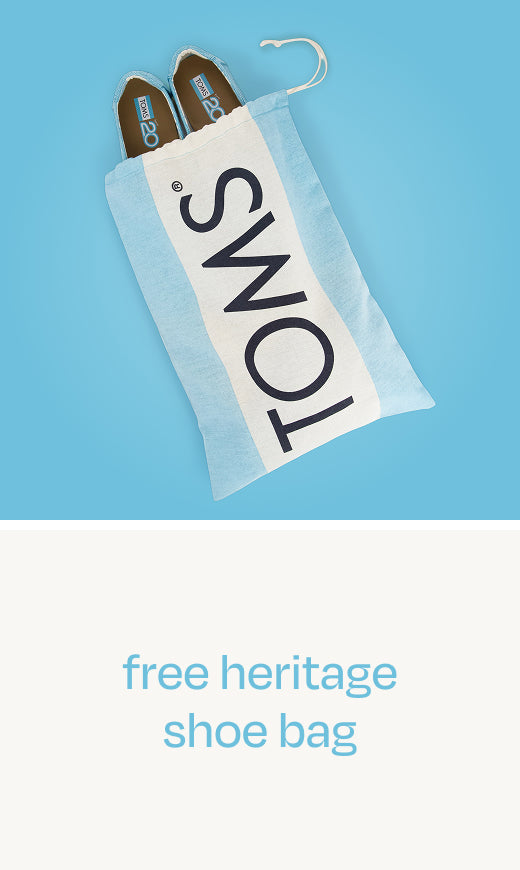 TOMS shoe bag: free heritage shoe bag.