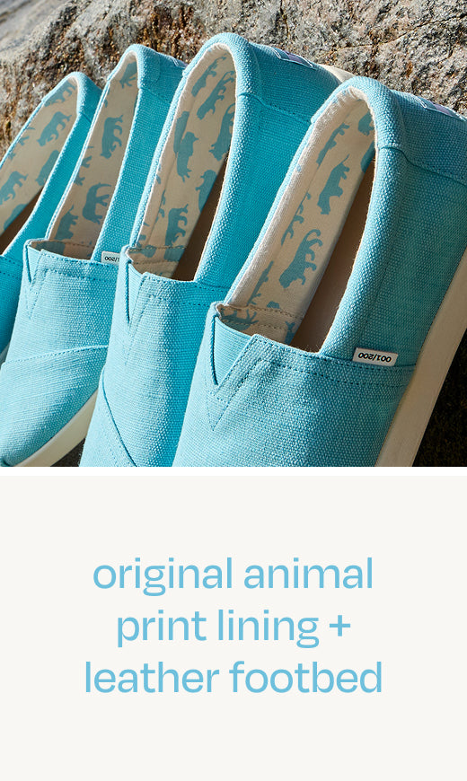 Closeup of shoe lining: original animal print lining + leather footbed.